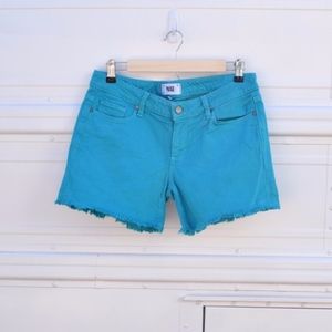 PAIGE Teal Jean Shorts A32